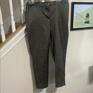 Chico's Black and Gold Patterned Trousers